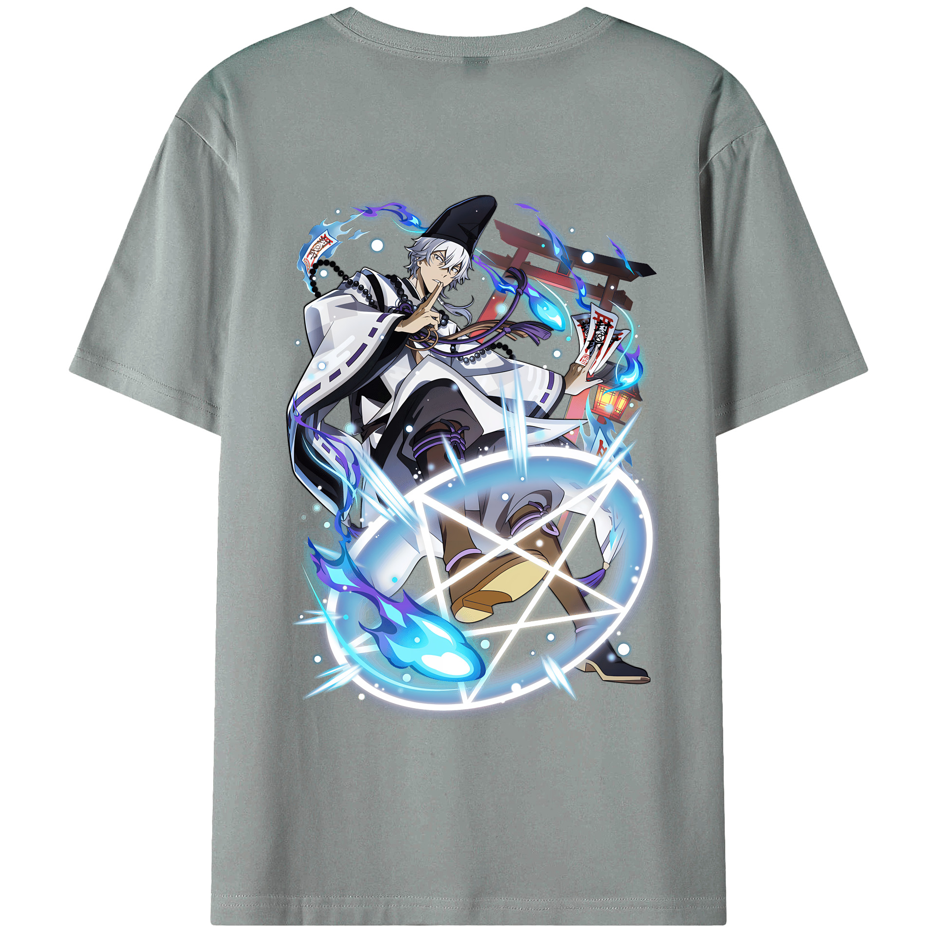 （画像用） 文豪ストレイドッグス Bungo Stray Dogs 綿100％ メンズ半袖Tシャツ（バックプリント） 通気性